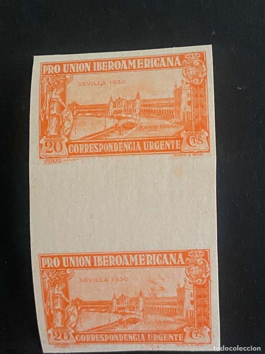 Francobolli: Espa&ntilde;a 1930 Edifil 582 sin dentar pareja** MNH