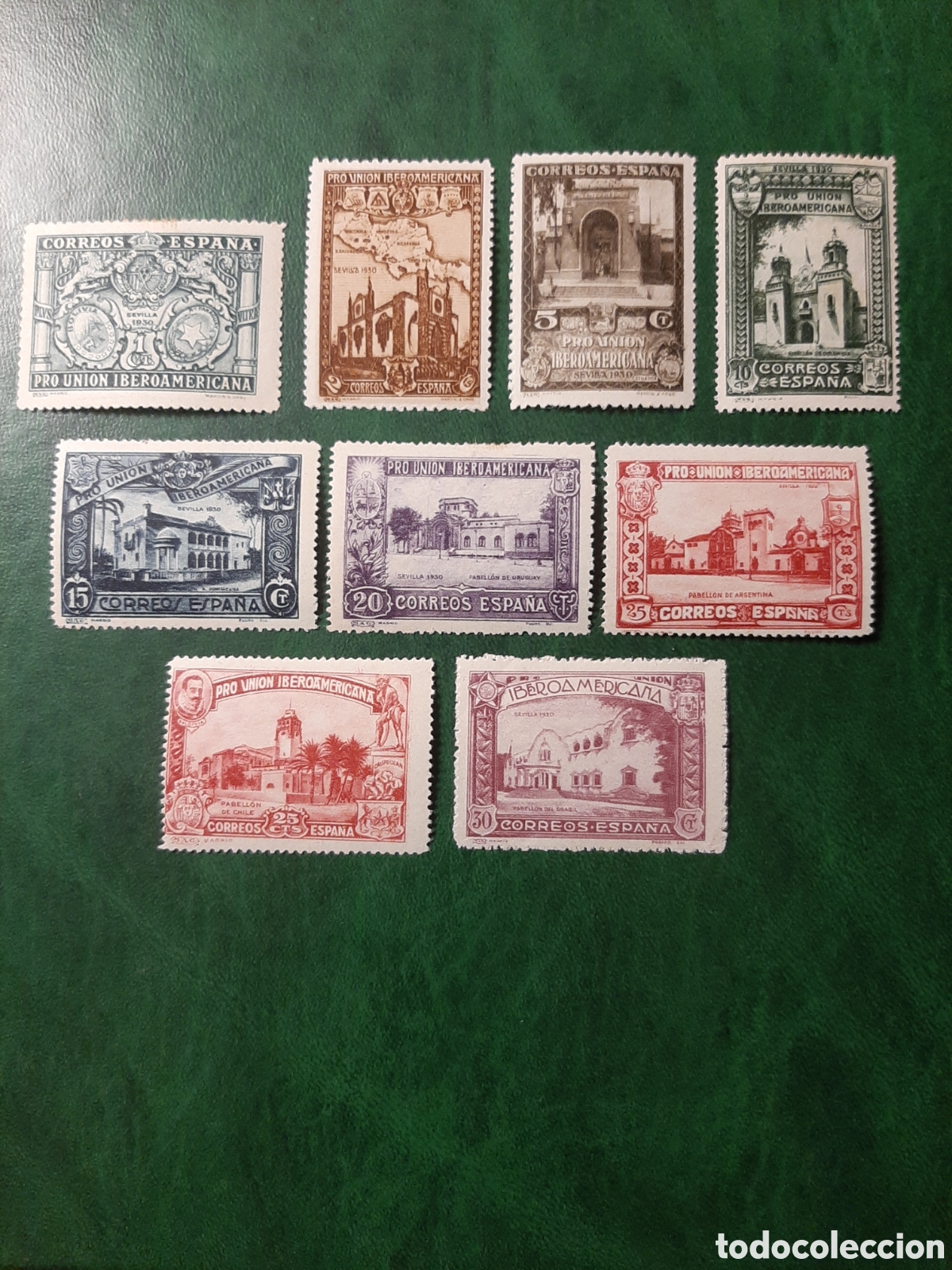 Sellos: Pro Uni&oacute;n Iberoamericana. Edifil 566/574. A&ntilde;o 1930.