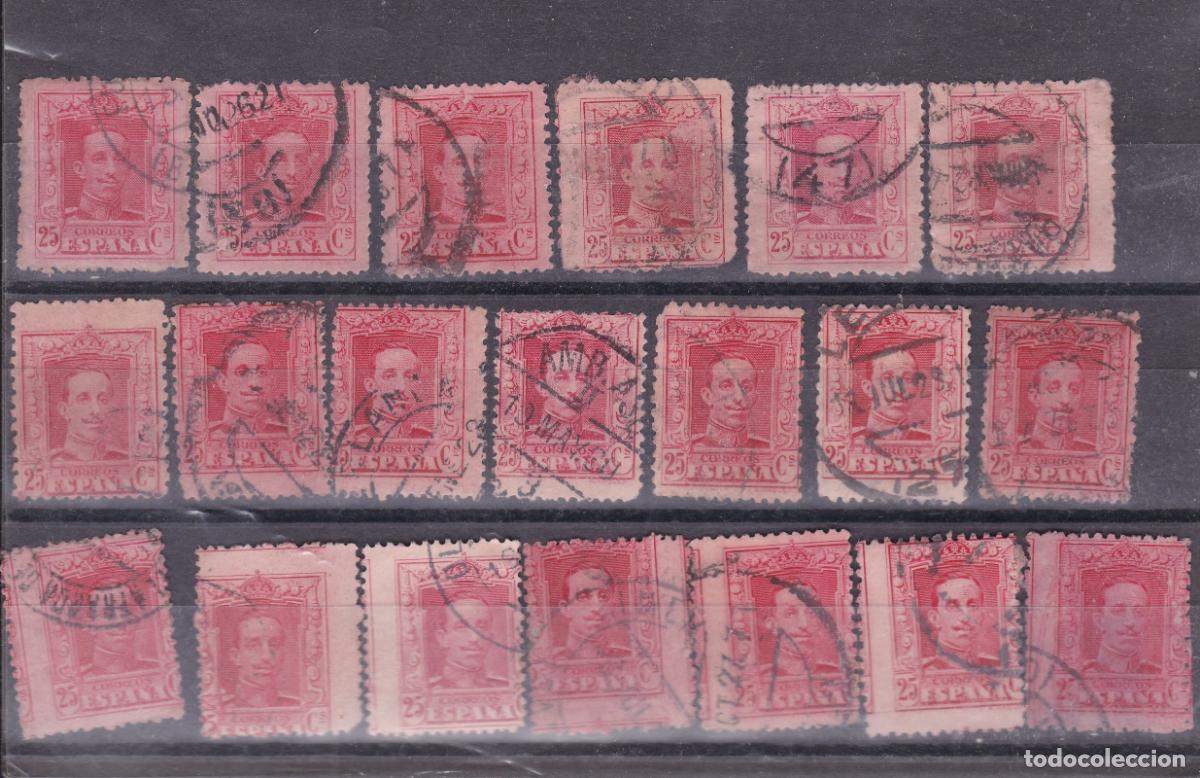 Sellos: FC-281- Alfonso XIII Vaquer x 20 Sellos VARIEDADES DENTADO