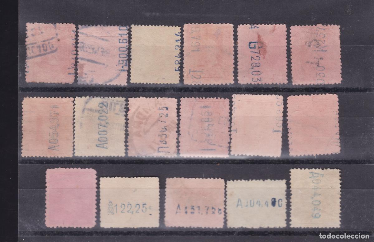 Sellos: FC-150- Alfonso XIII x 17 Sellos VARIEDADES NUMERACION