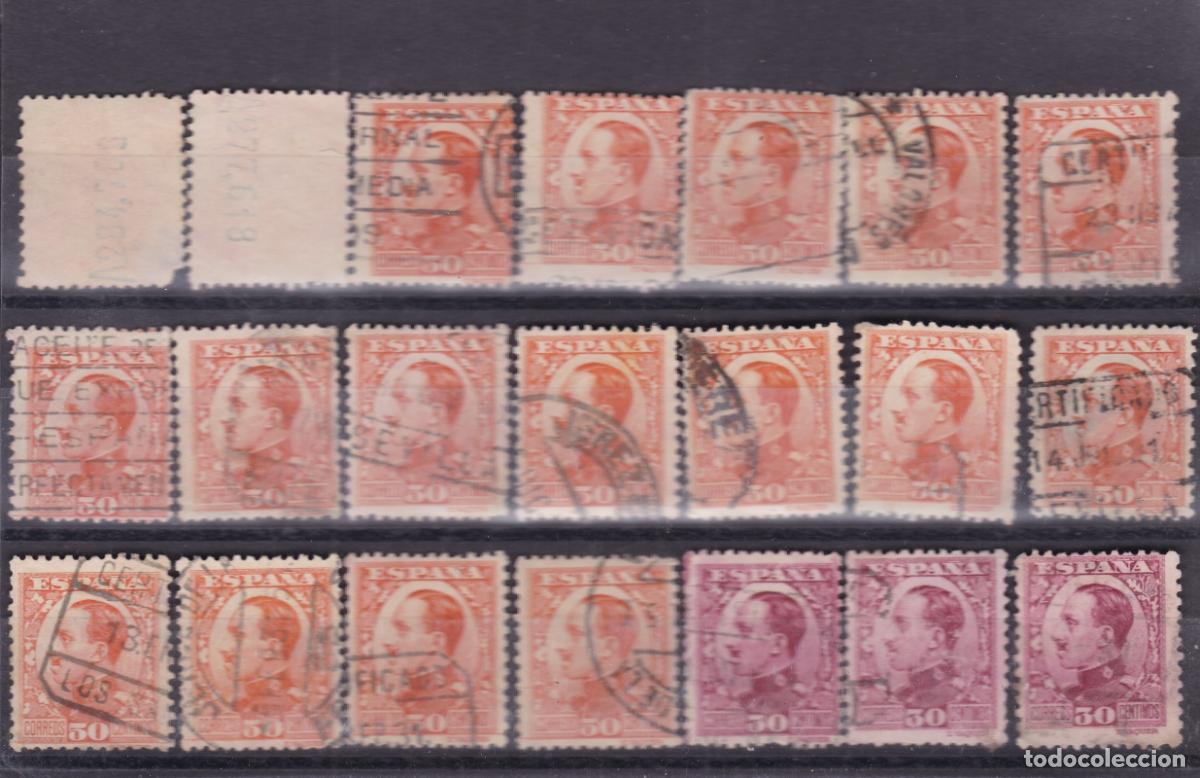 Sellos: FC-278- Alfonso XIII Vaquer PERFIL Edifil 496 y 98 x 21 Sellos usados . 80 euros