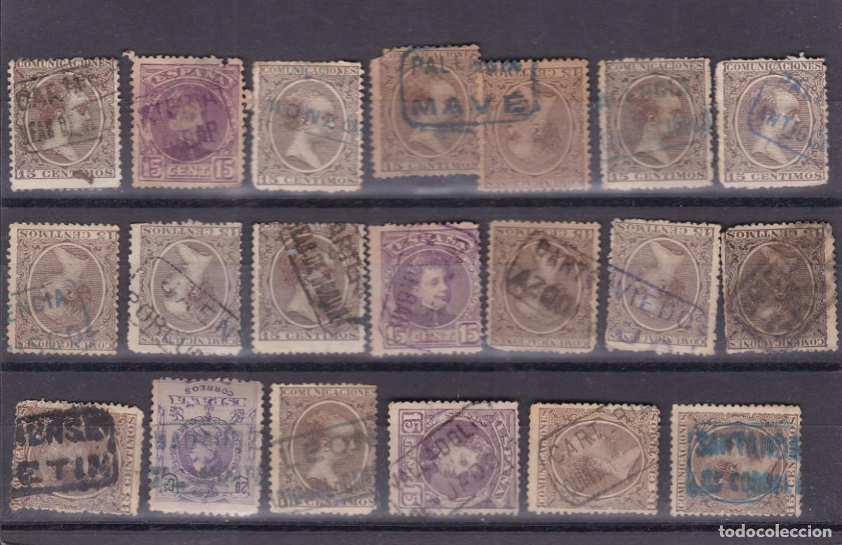 Sellos: FC-278- Alfonso XIII x 20 Sellos Matasellos CARTERIA