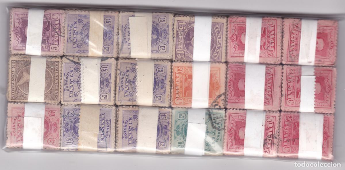 Sellos: FC-AZ- Alfonso XIII x 1800 Sellos PASTILLAS
