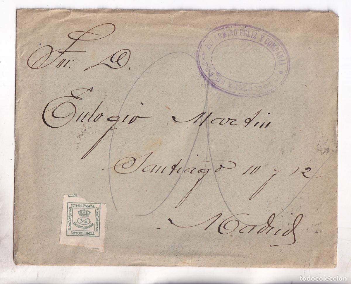 Sellos: SOBRE CON LA CARTA. R&Uacute;A DE VALDEORRAS. OURENSE. 1905. GALICIA. CUARTILLO. AMBULANTE