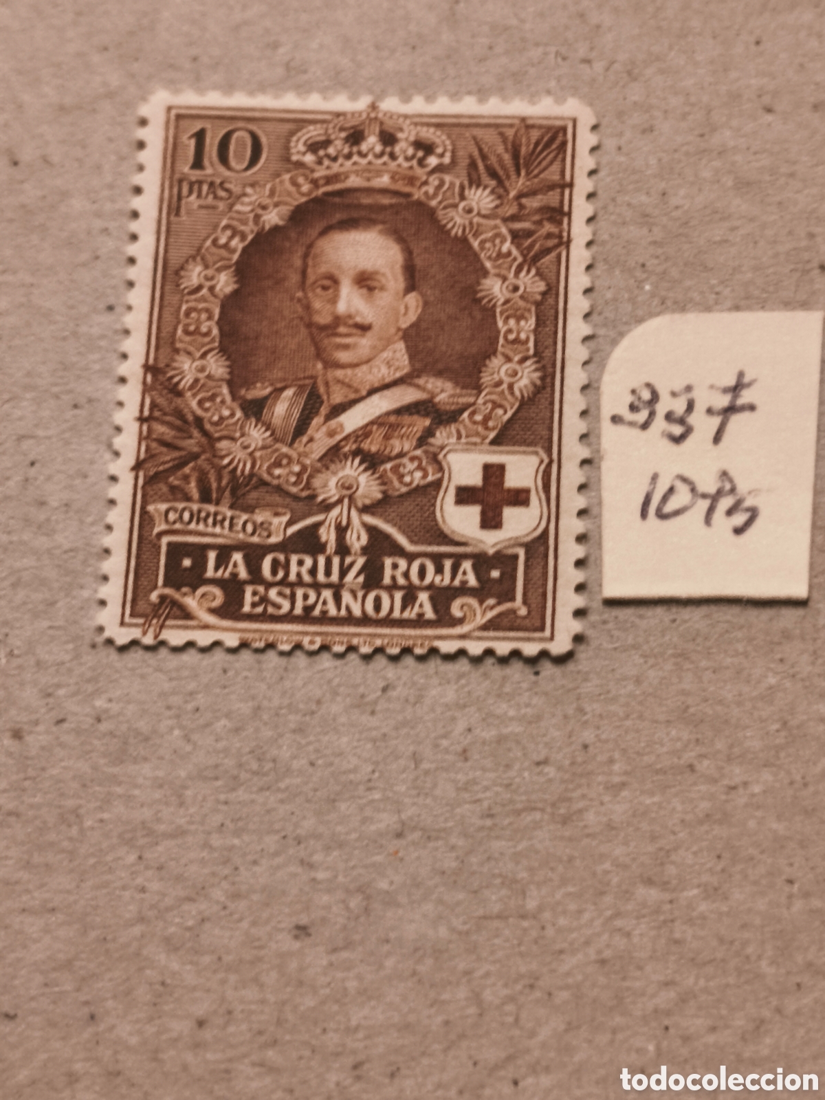 Francobolli: Sello Espa&ntilde;a cruz roja n 337, nuevo con su goma&rdquo;* 10 ptas Alfonso xlll vet