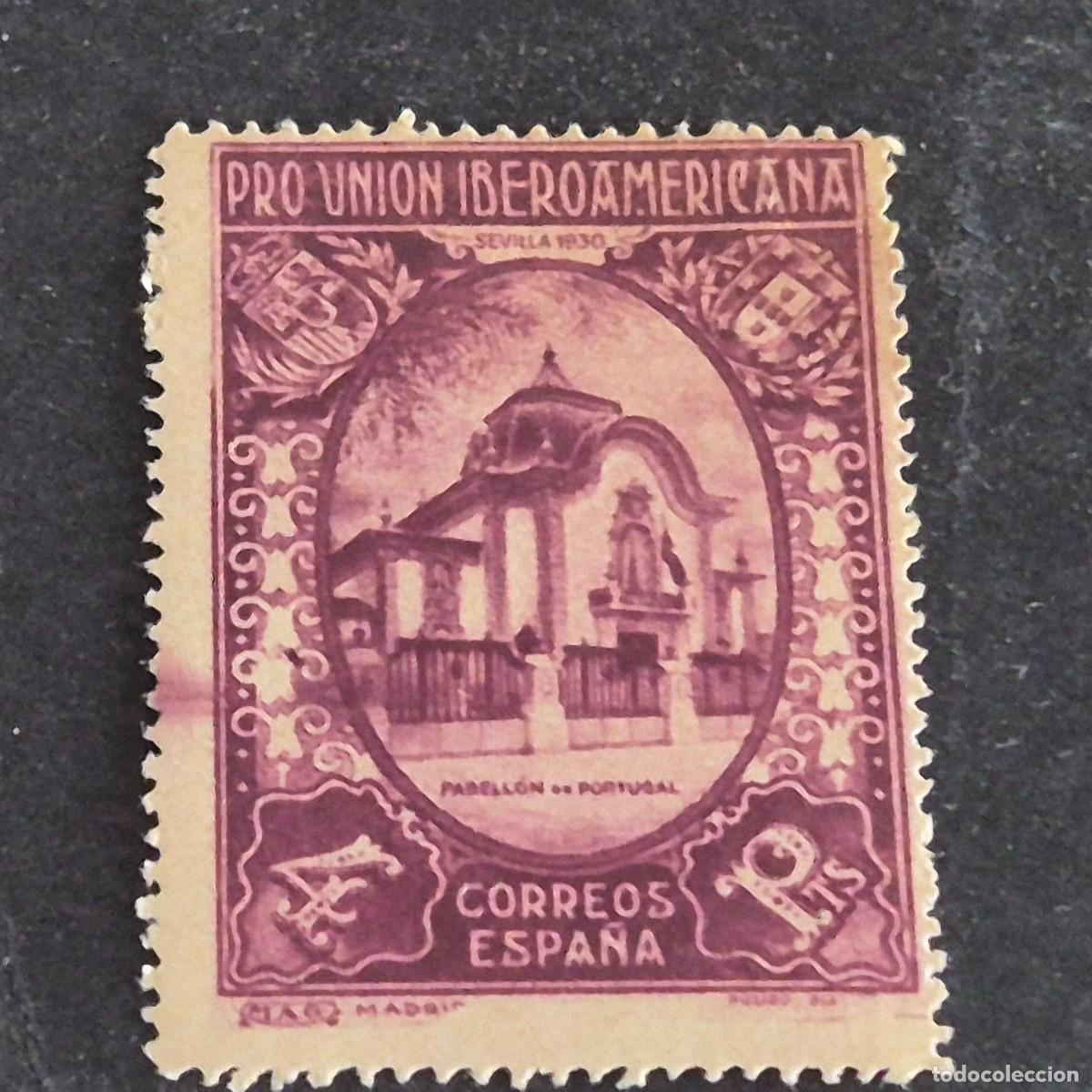 Sellos: ESPA&Ntilde;A, 1930, PRO UNI&Oacute;N IBEROAMERICANA, EDIFIL 579*, NUEVO, GOMA, FIJASEL, REPRODUCCI&Oacute;N ?, (LOTE AR)