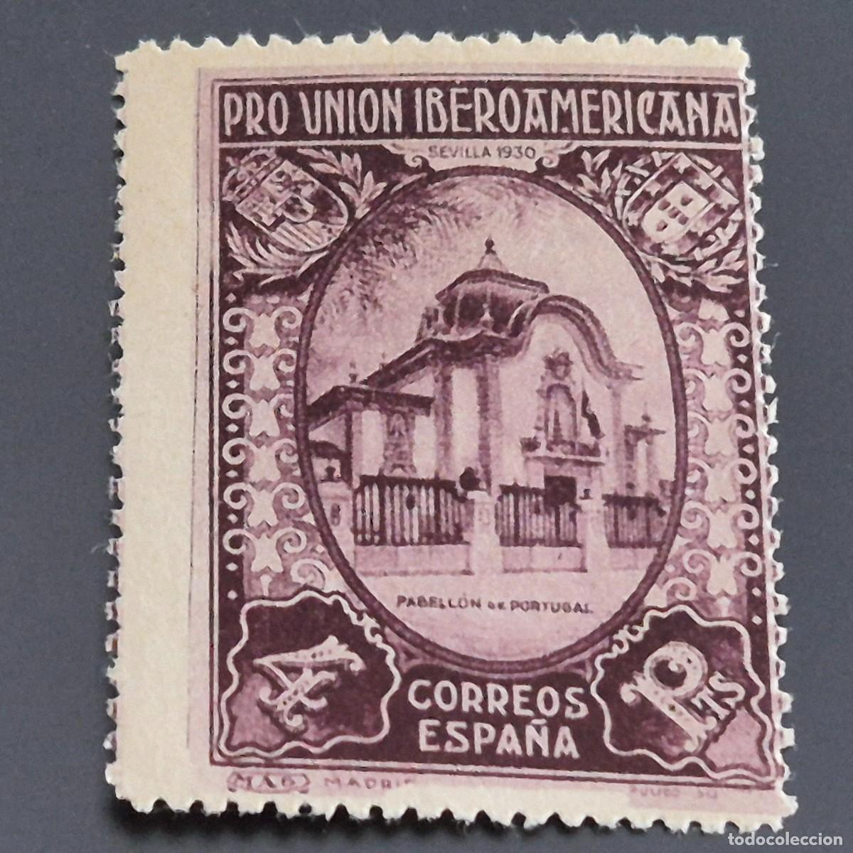 Sellos: ESPA&Ntilde;A, 1930, PRO UNI&Oacute;N IBEROAMERICANA, EDIFIL 579*, VARIEDAD 579dc DENT. 12, NUEVO, LEER, (LOTE AR)