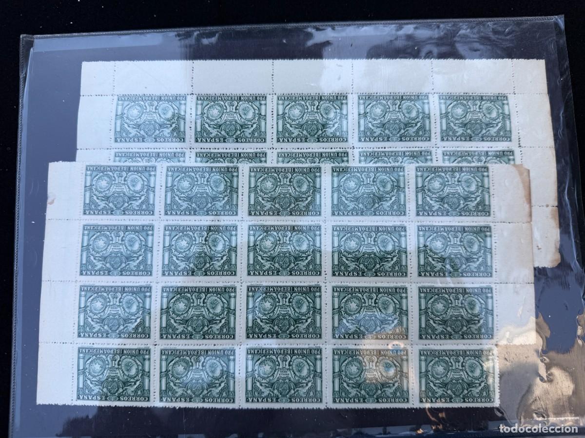 Briefmarken: 100 SELLOS DE ESPA&Ntilde;A PRO UNION IBEROAMERICANASEVILLA 1.930 DE 1 Ctms EN BLOQUES DE 20
