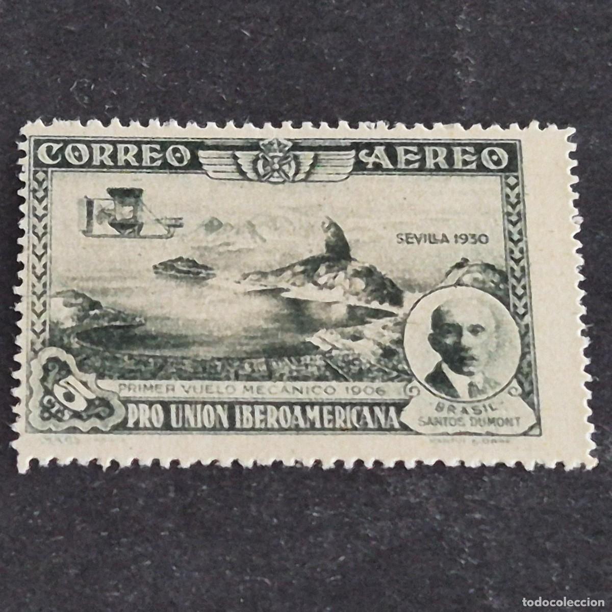Sellos: ESPA&Ntilde;A, 1930, PRO UNI&Oacute;N IBEROAMERICANA, A&Eacute;REO, EDIFIL 583, NUEVO SIN GOMA, (LOTE AR)