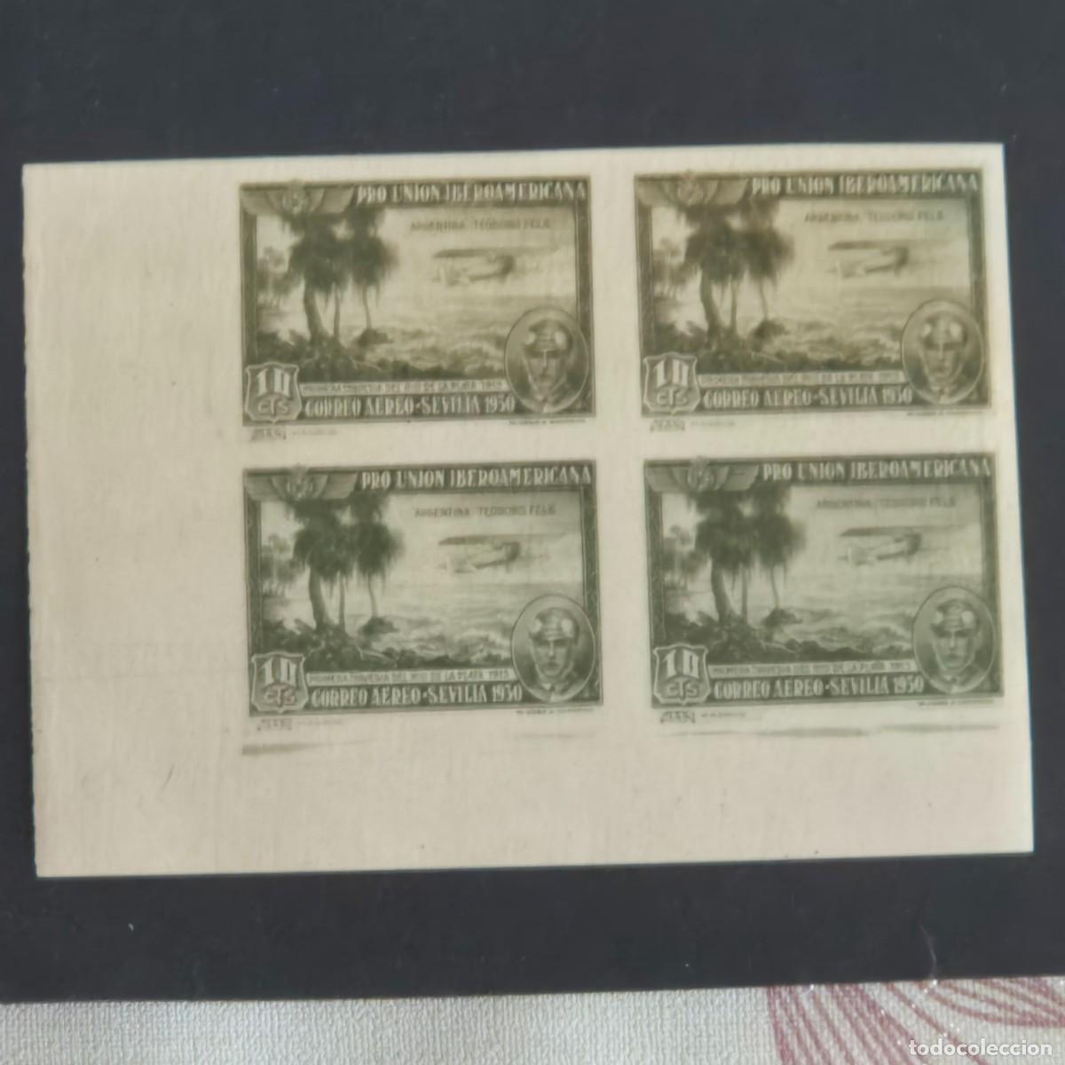Sellos: ESPA&Ntilde;A, 1930, PRO UNI&Oacute;N IBEROAMERICANA, A&Eacute;REO, EDIFIL 584**, BL. 4, NUEVO, VARIEDAD, LEER, (LOTE AR)