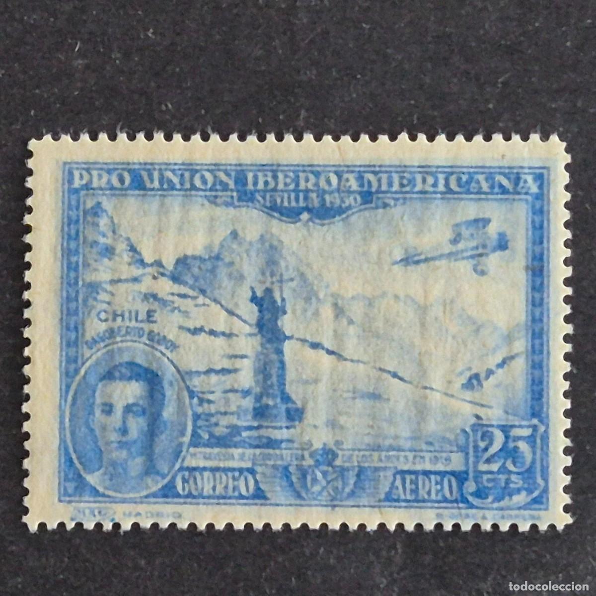 Sellos: ESPA&Ntilde;A, 1930, PRO UNI&Oacute;N IBEROAMERICANA, A&Eacute;REO, EDIFIL 585**, NUEVO, GOMA, FIJASELLO, LEER, (LOTE AR)