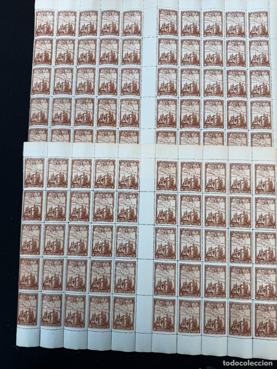 Briefmarken: 100 SELLOS DE ESPA&Ntilde;A PRO UNION IBEROAMERICANA SEVILLA 1.930 DE 2 Ctms EN 2 PLIEGOS