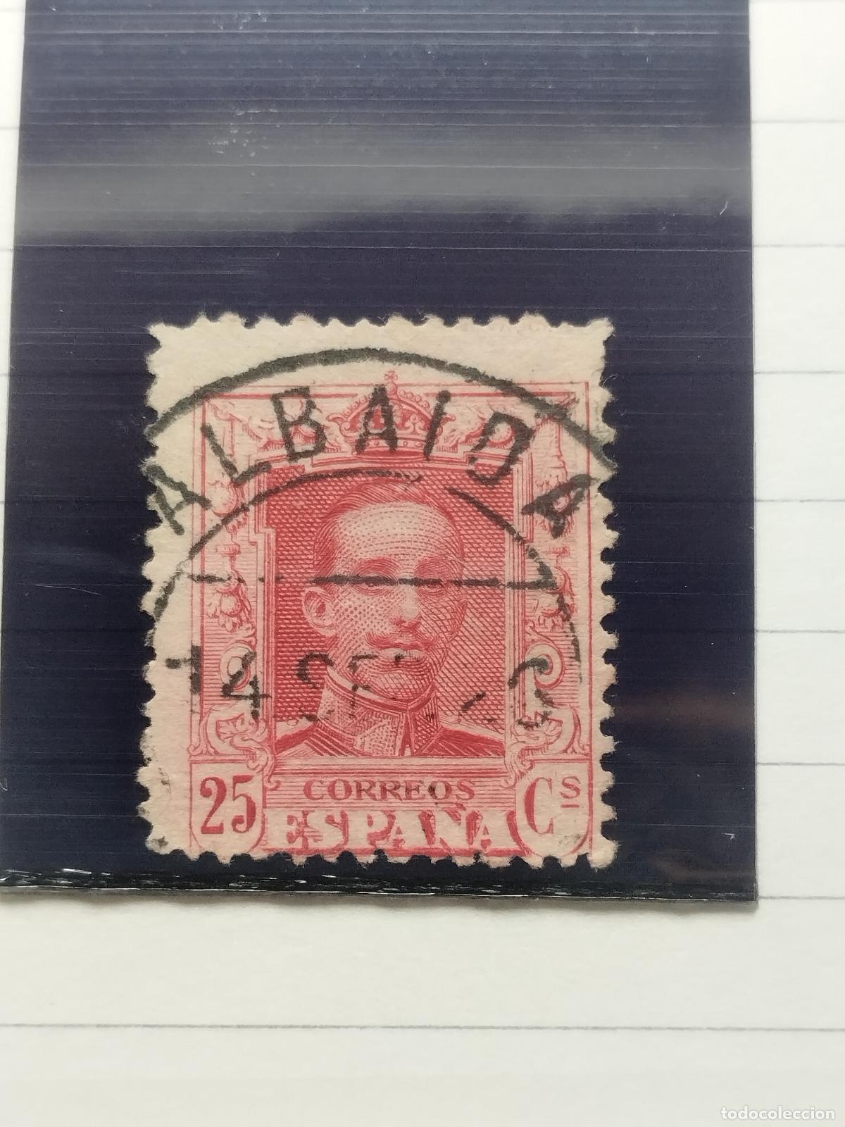 Sellos: BZB EDIFIL 317. ALFONSO XIII. FECHADOR DE ALBAIDA. VALENCIA. LUJO.