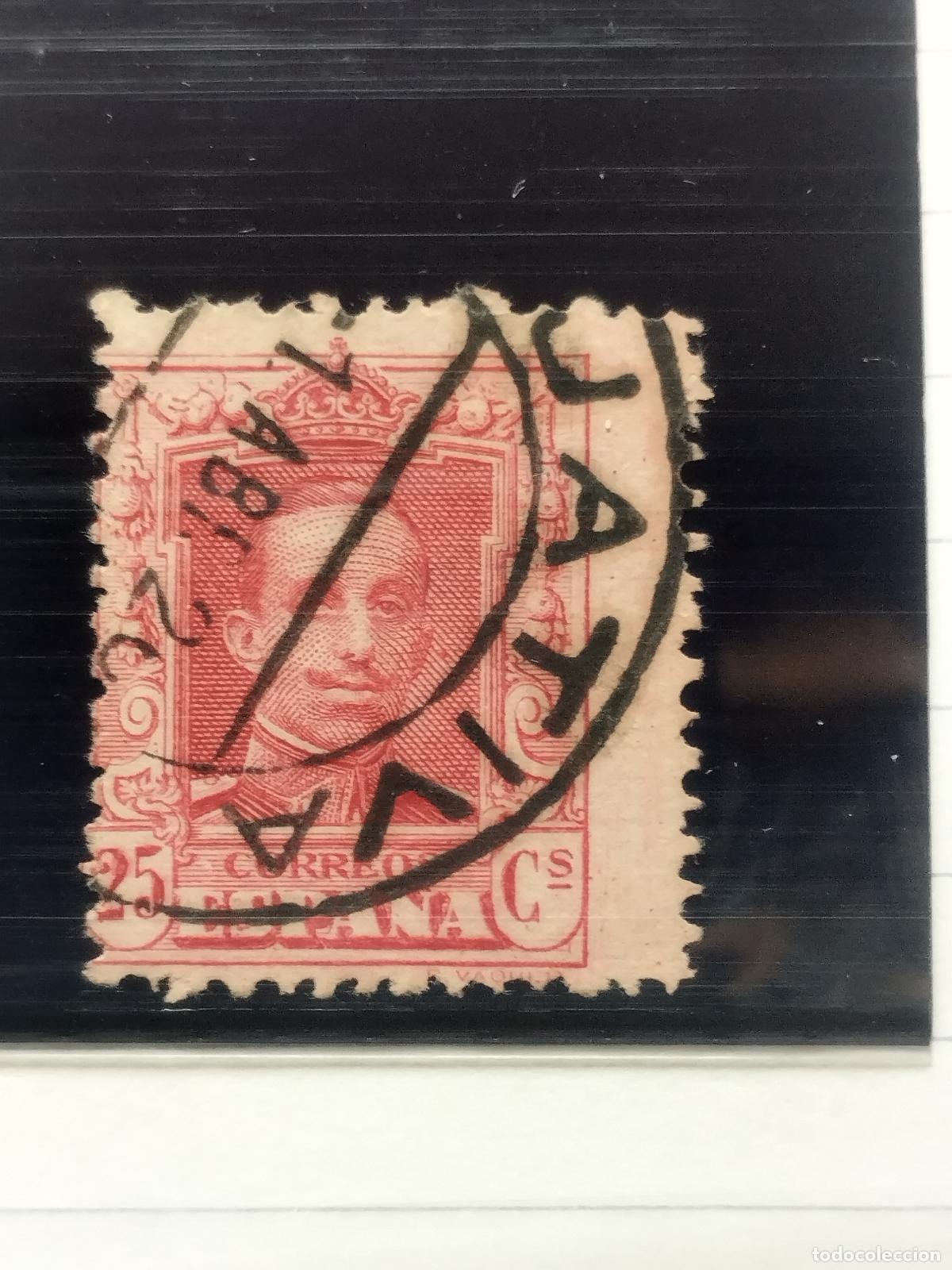 Stamps: BZB EDIFIL 317. ALFONSO XIII. FECHADOR DE JATIVA. VALENCIA. LUJO.
