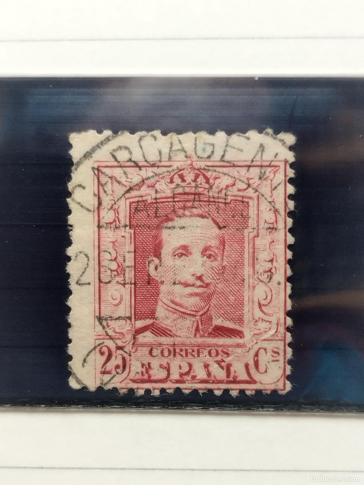 Stamps: BZB EDIFIL 317. ALFONSO XIII. FECHADOR ALCANCE DE CARCAGENTE. VALENCIA. BONITO.