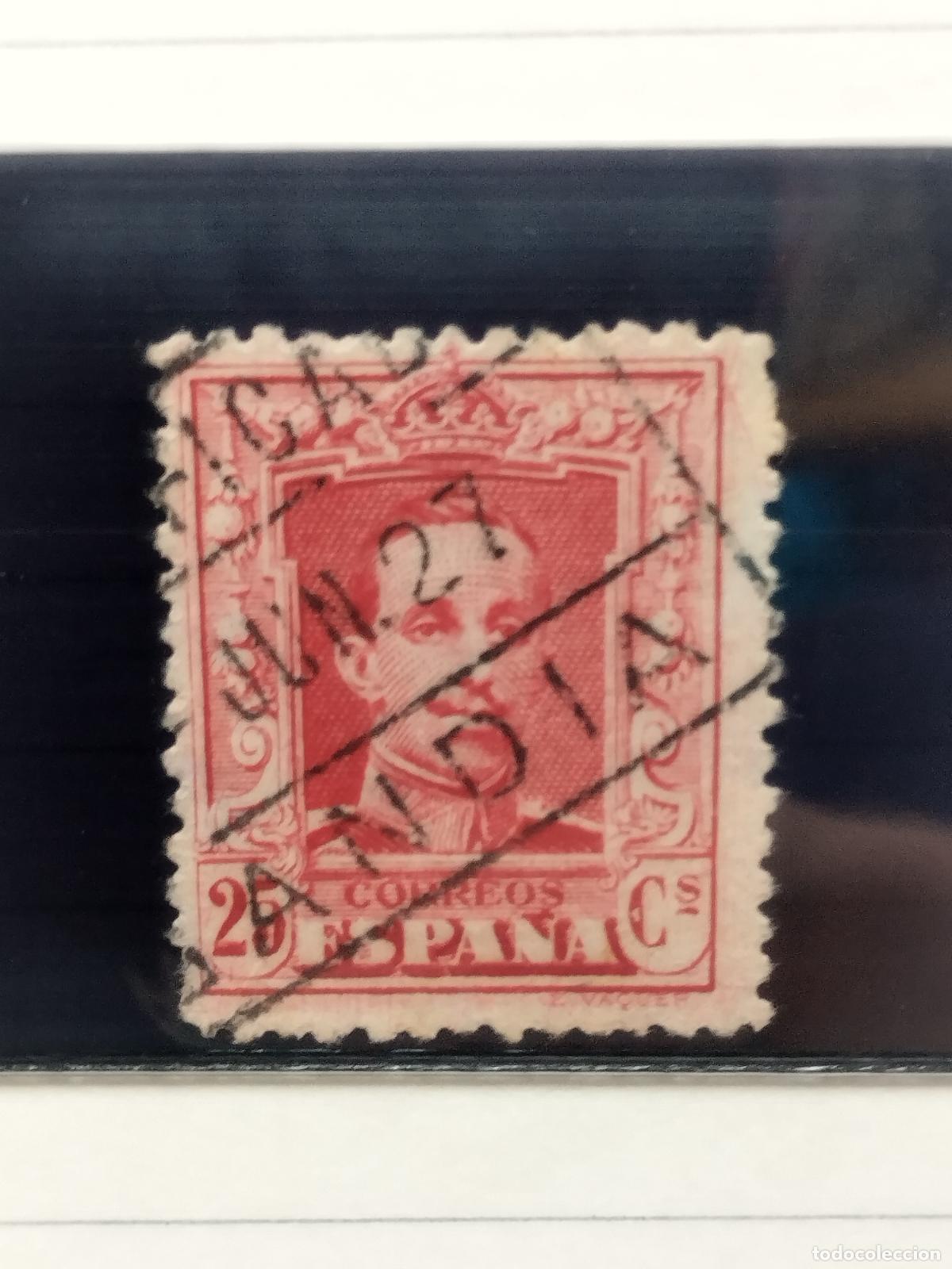 Francobolli: BZB EDIFIL 317. ALFONSO XIII. FECHADOR DE CERTIFICADO DE GANDIA. VALENCIA. BONITO