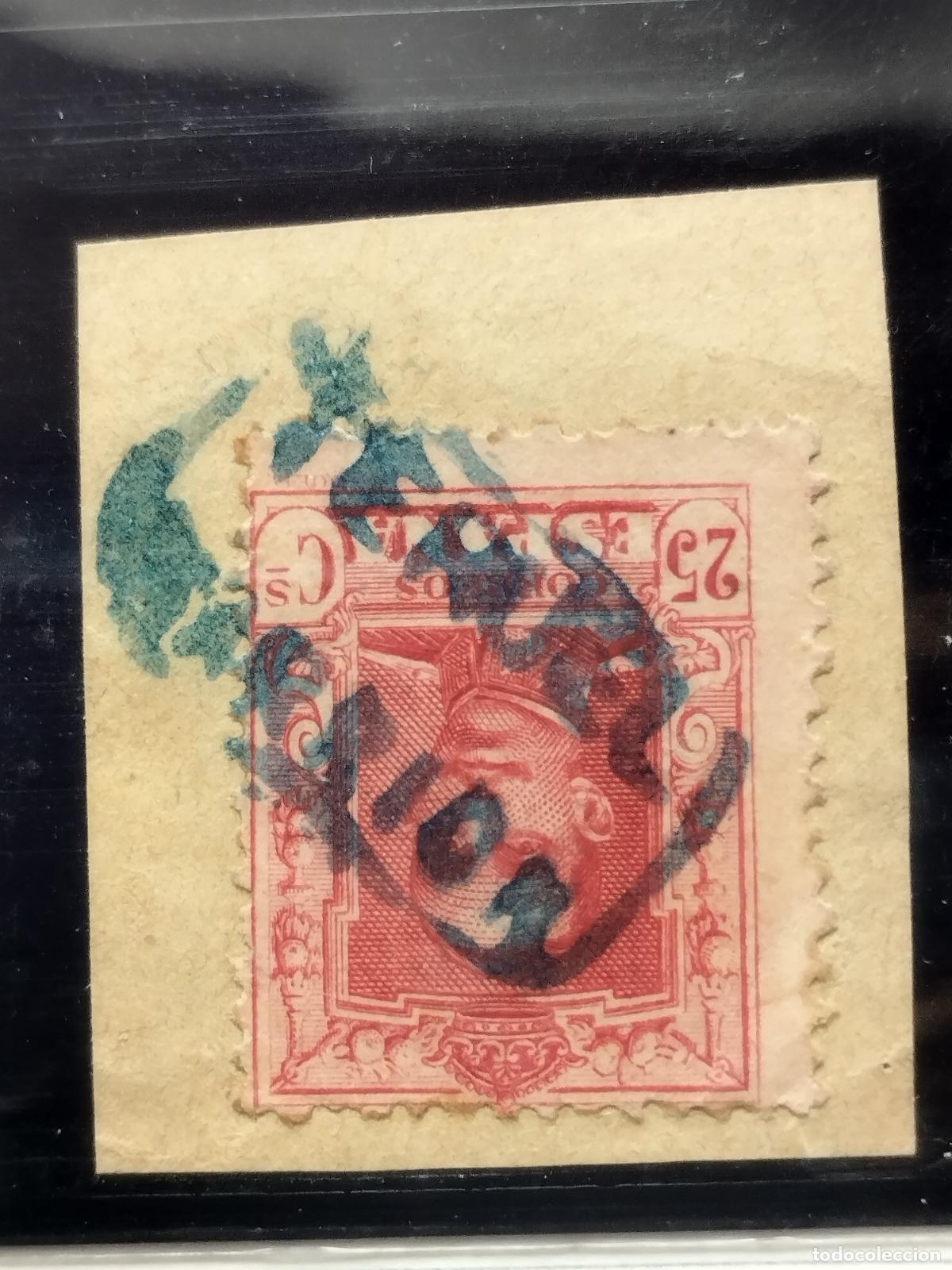 Timbres: BZB EDIFIL 317. ALFONSO XIII. CARTERIA DE SARRION. EN AZUL. TERUEL. BONITA.
