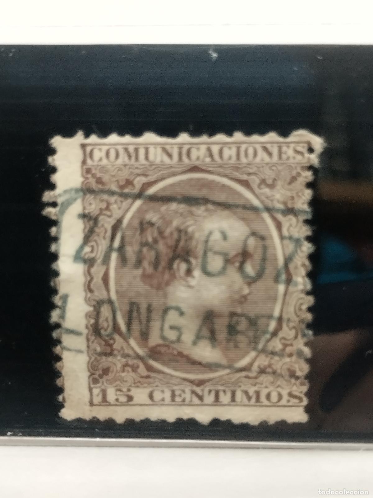 Timbres: BZB EDIFIL 219. ALFONSO XIII. PELON. CARTERIA DE LONGARES. ZARAGOZA. LUJO.