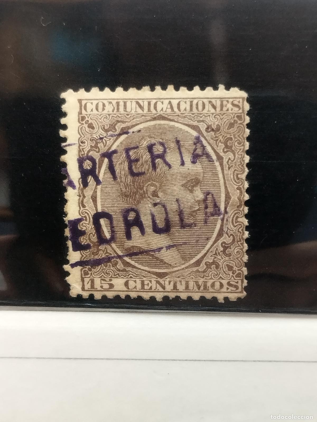 Timbres: BZB EDIFIL 219. ALFONSO XIII. PELON. CARTERIA DE PEDROLA. ZARAGOZA. MUY BONITA.