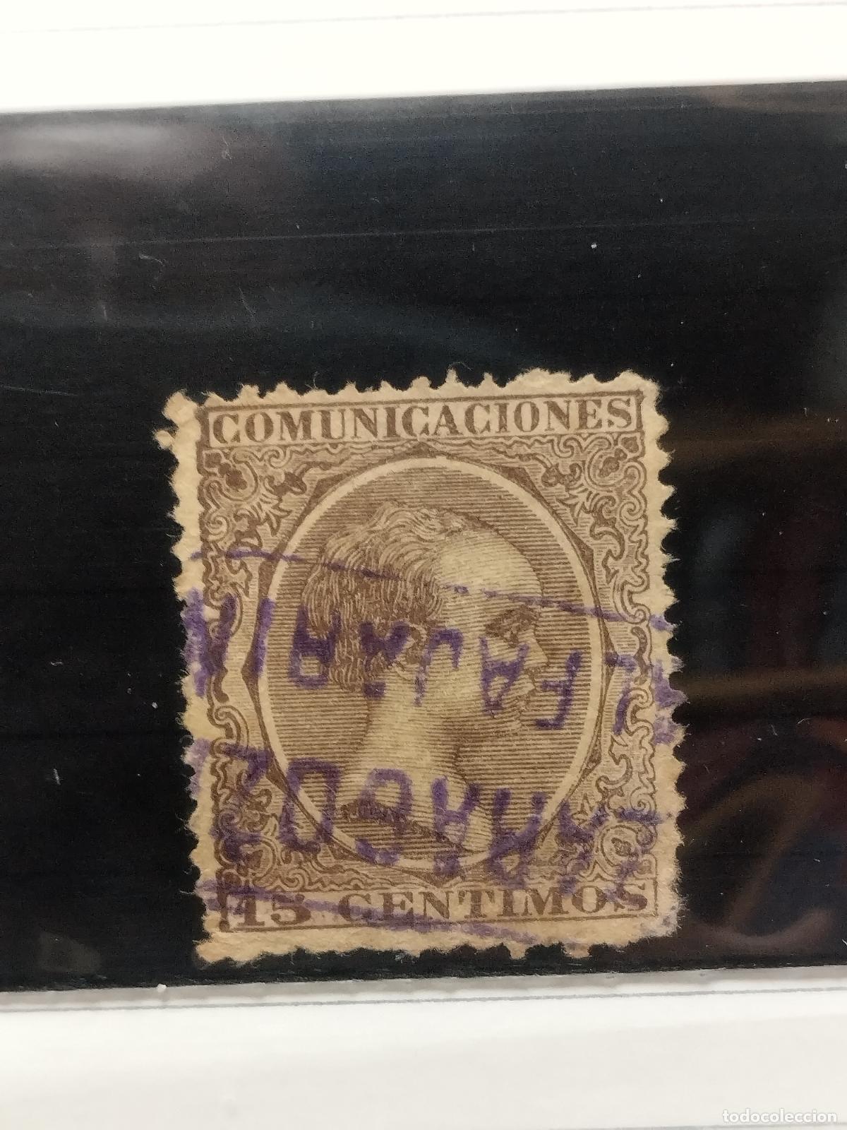 Francobolli: BZB EDIFIL 219. ALFONSO XIII. PELON. CARTERIA DE ALFAJARIN. ZARAGOZA. LUJO Y MUY RARA