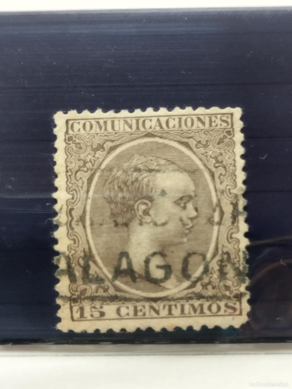 Francobolli: BZB EDIFIL 219. ALFONSO XIII. PELON. CARTERIA DE ALAGON. ZARAGOZA. MUY BONITA.