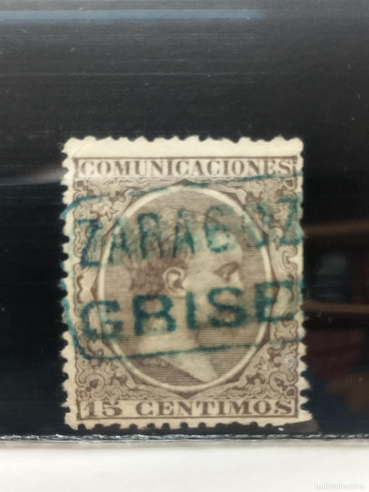 Timbres: BZB EDIFIL 219. ALFONSO XIII. PELON. CARTERIA DE GRISEN. ZARAGOZA. MUY BONITA