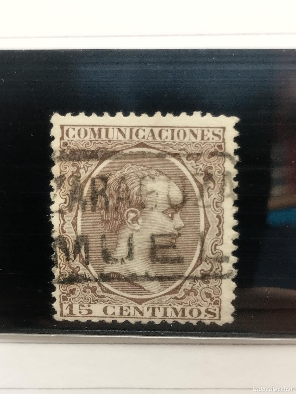 Timbres: BZB EDIFIL 219. ALFONSO XIII. PELON. CARTERIA DE MUEL. ZARAGOZA. MUY BONITA