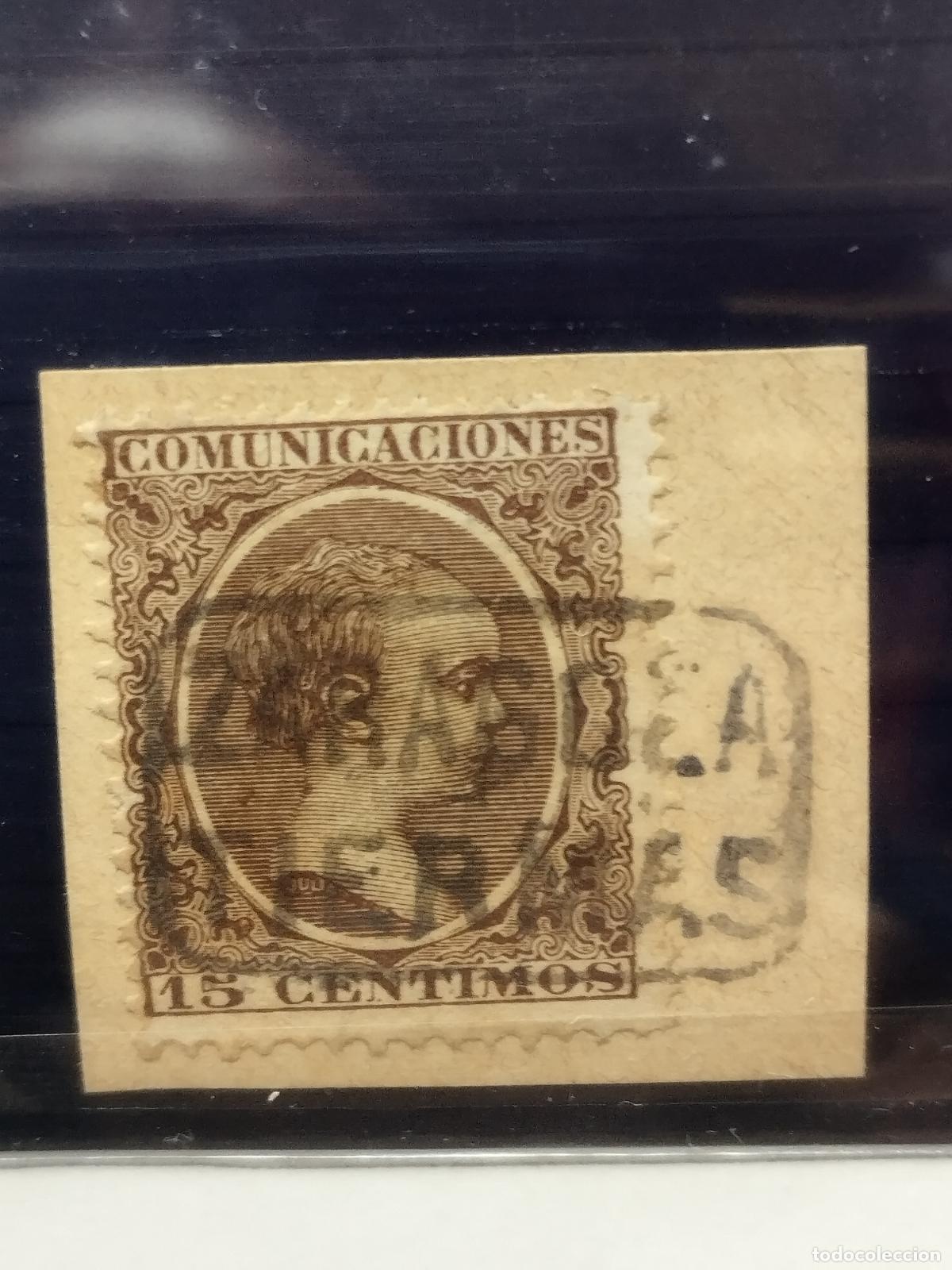 Francobolli: BZB EDIFIL 219. ALFONSO XIII. PELON. CARTERIA DE TIERMAS. ZARAGOZA. MUY BONITA Y MUY RARA.