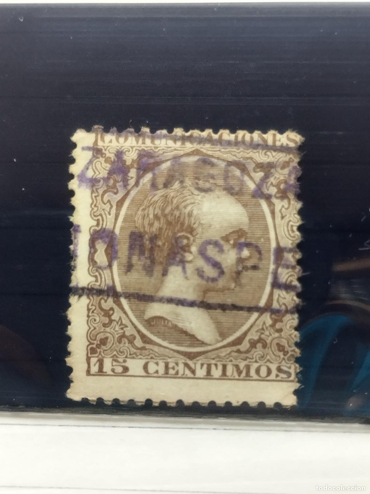 Francobolli: BZB EDIFIL 219. ALFONSO XIII. PELON. CARTERIA DE NONASPE. ZARAGOZA. MUY BONITA Y RARA.