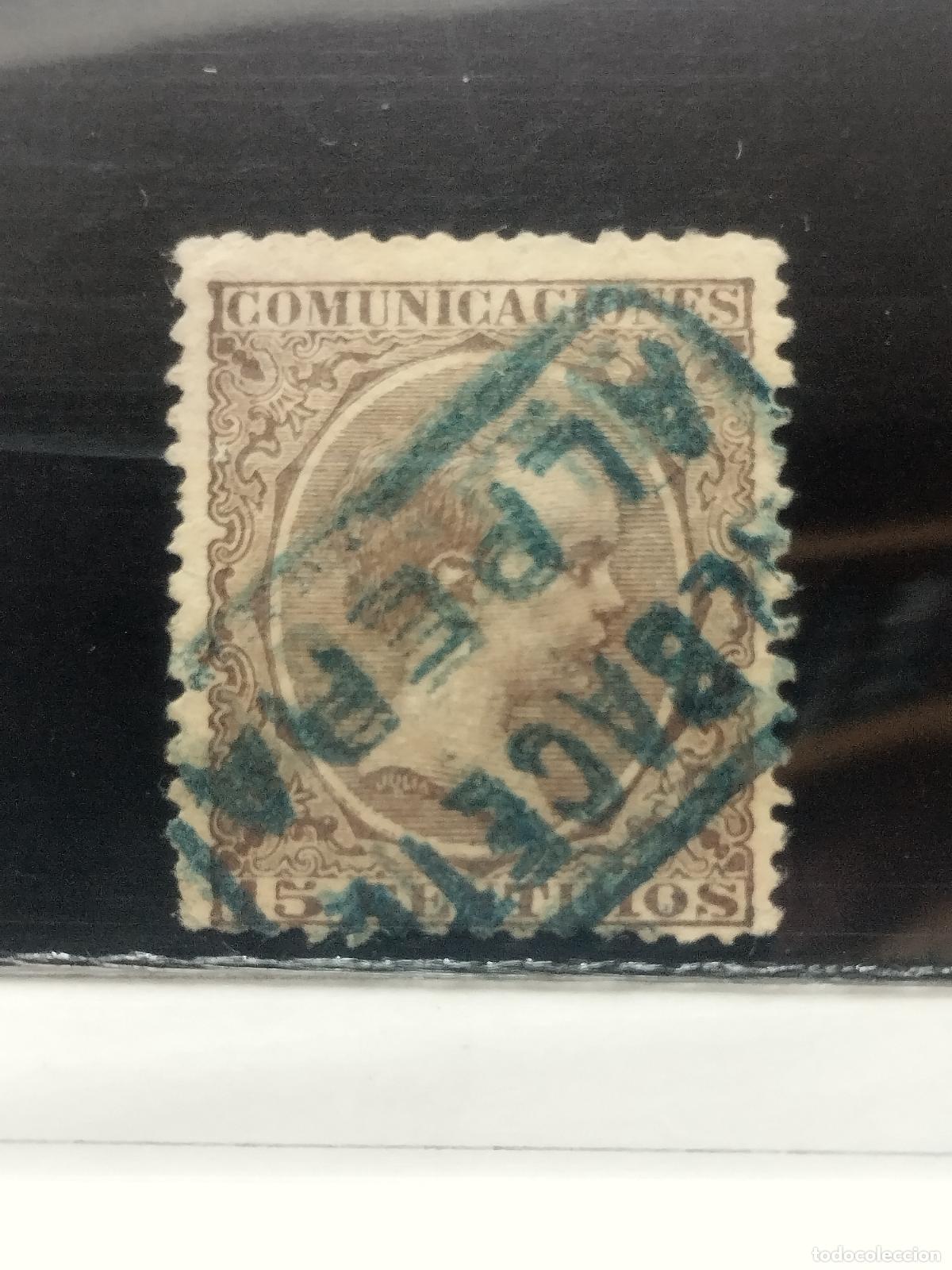 Francobolli: BZB EDIFIL 219. ALFONSO XIII. PELON. CARTERIA DE ALPERA. ALBACETE. MUY BONITA.
