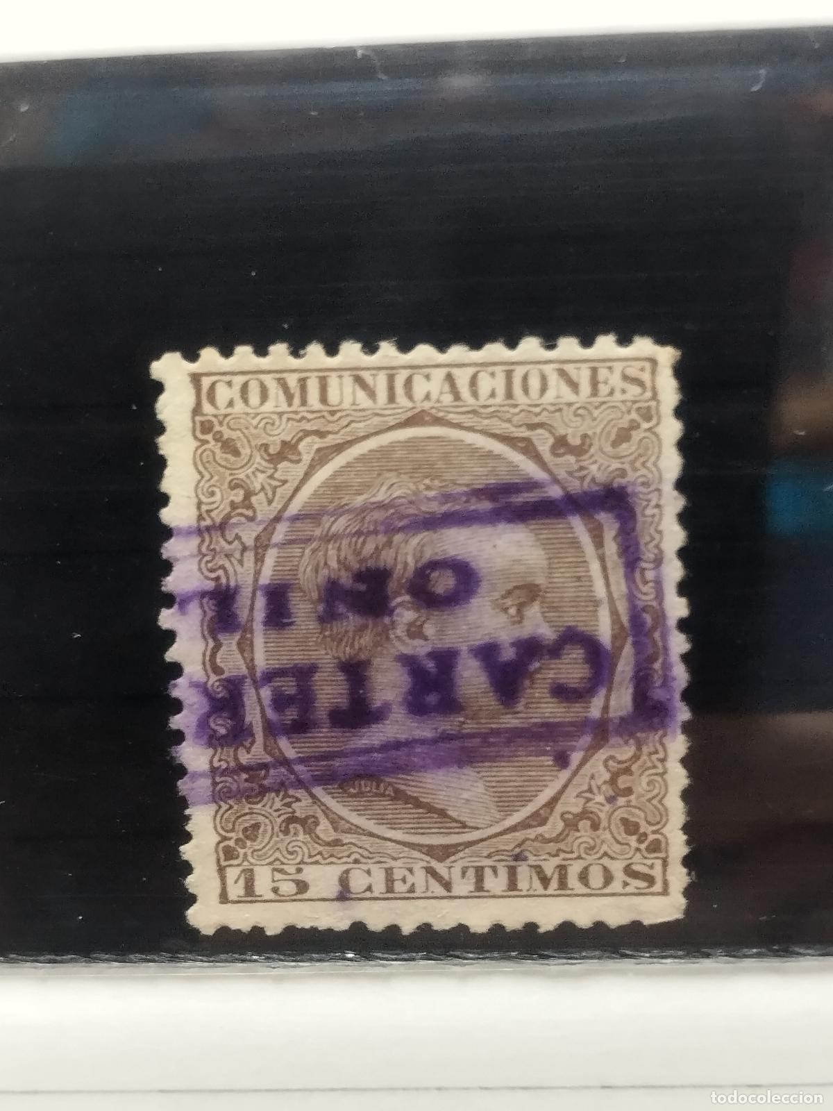 Francobolli: BZB EDIFIL 219. ALFONSO XIII. PELON. CARTERIA DE ONIL. ALICANTE. LUJO