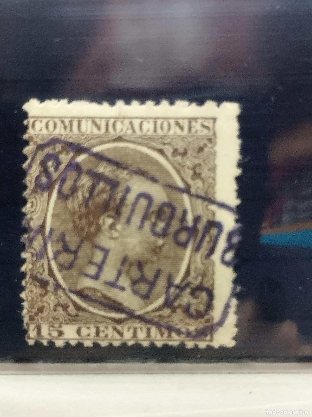 Francobolli: BZB EDIFIL 219. ALFONSO XIII. PELON. CARTERIA DE BURGUILLOS. BADAJOZ. LUJO.