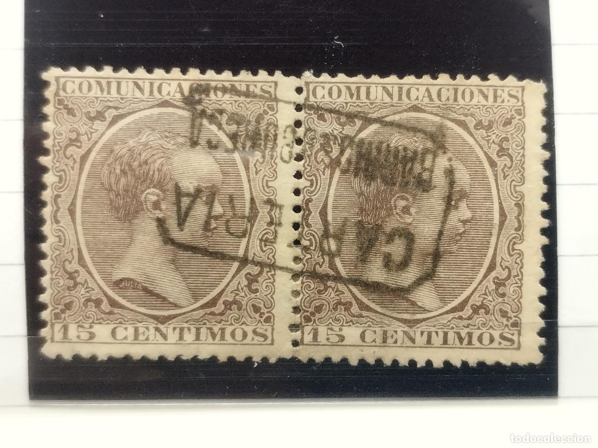 Francobolli: BZB EDIFIL 219. ALFONSO XIII. PELON. EN PAREJA. CARTERIA DE BARRIOS DE BUREBA. BURGOS. MUY BONITA