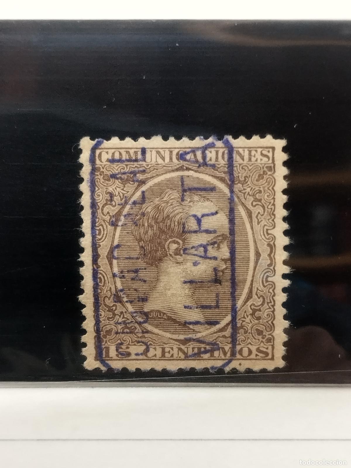 Francobolli: BZB EDIFIL 219. ALFONSO XIII. PELON. CARTERIA DE VILLARTA. CIUDAD REAL. LUJO.