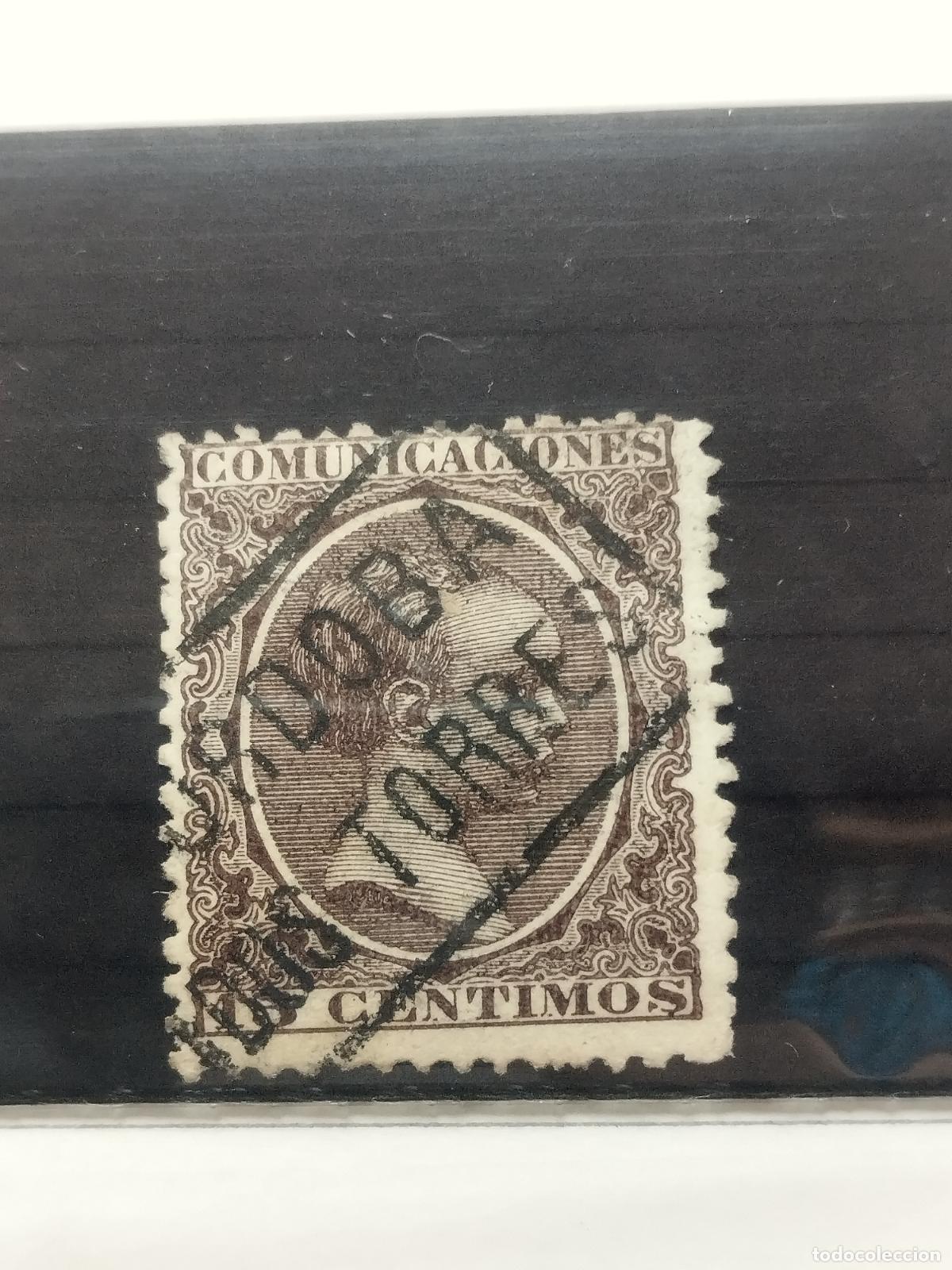 Francobolli: BZB EDIFIL 219. ALFONSO XIII. PELON. CARTERIA DE DOS TORRES. CORDOBA. LUJO.