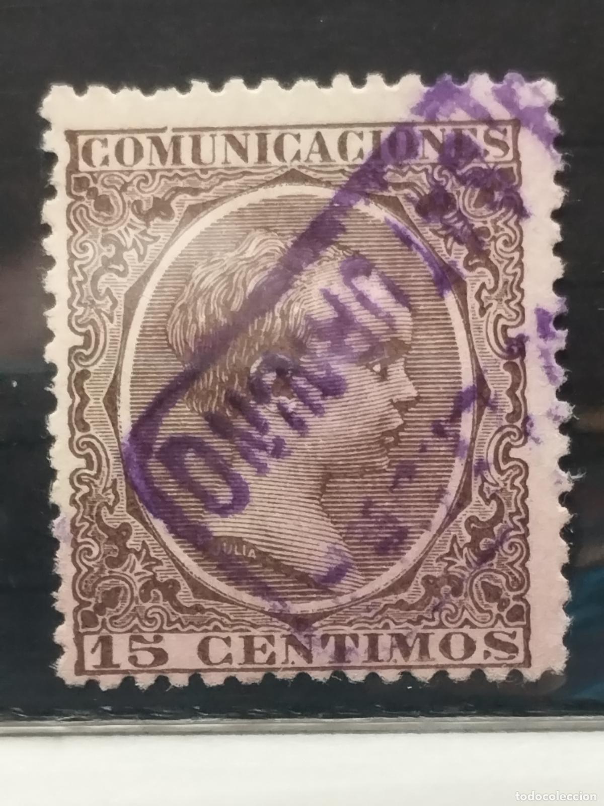 Briefmarken: BZB EDIFIL 219. ALFONSO XIII. PELON. CARTERIA DE SAN SATURNINO. CORU&Ntilde;A. LUJO Y RARA.