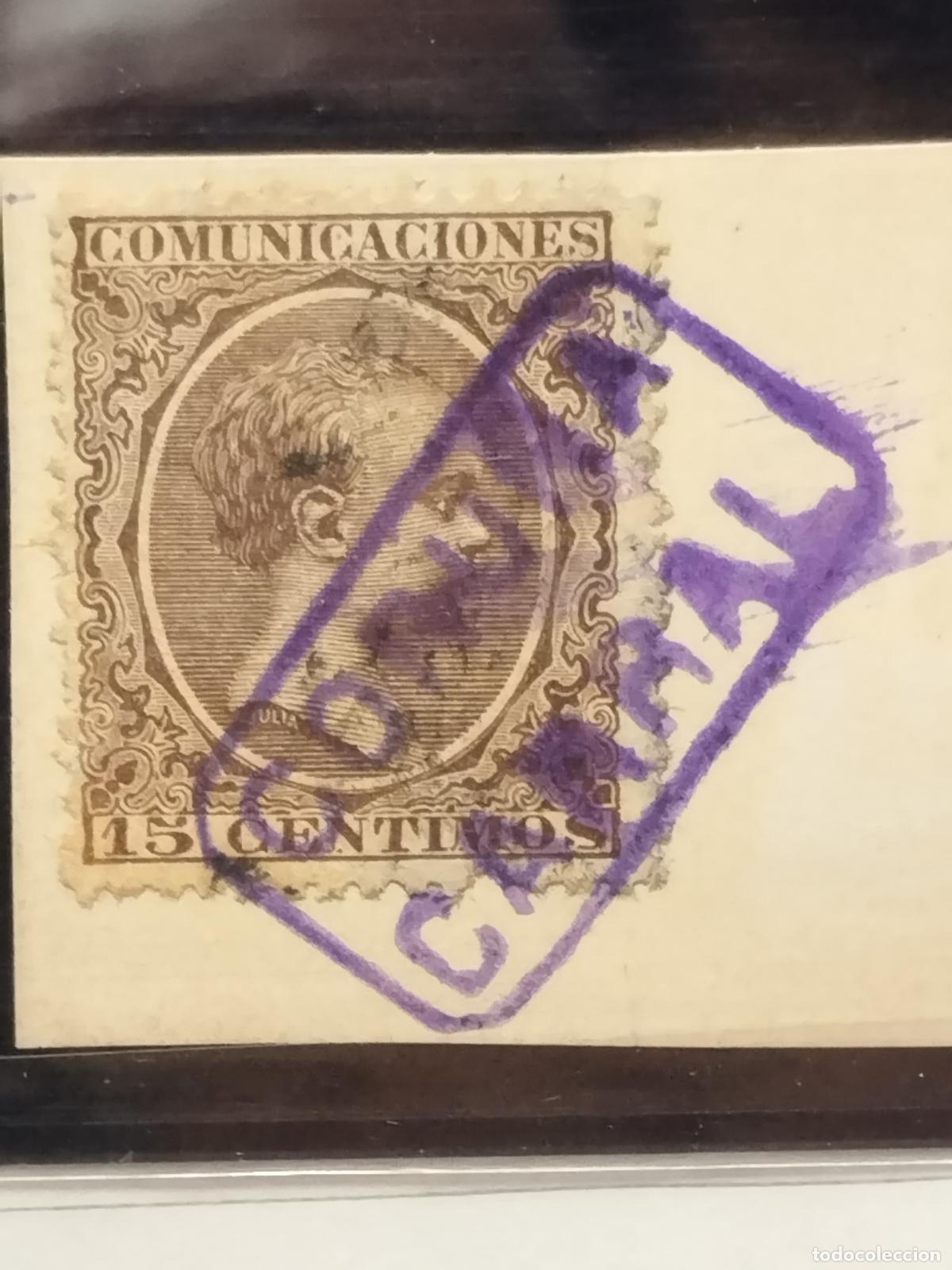 Briefmarken: BZB EDIFIL 219. ALFONSO XIII. PELON. CARTERIA DE CARRAL. CORU&Ntilde;A. LUJO