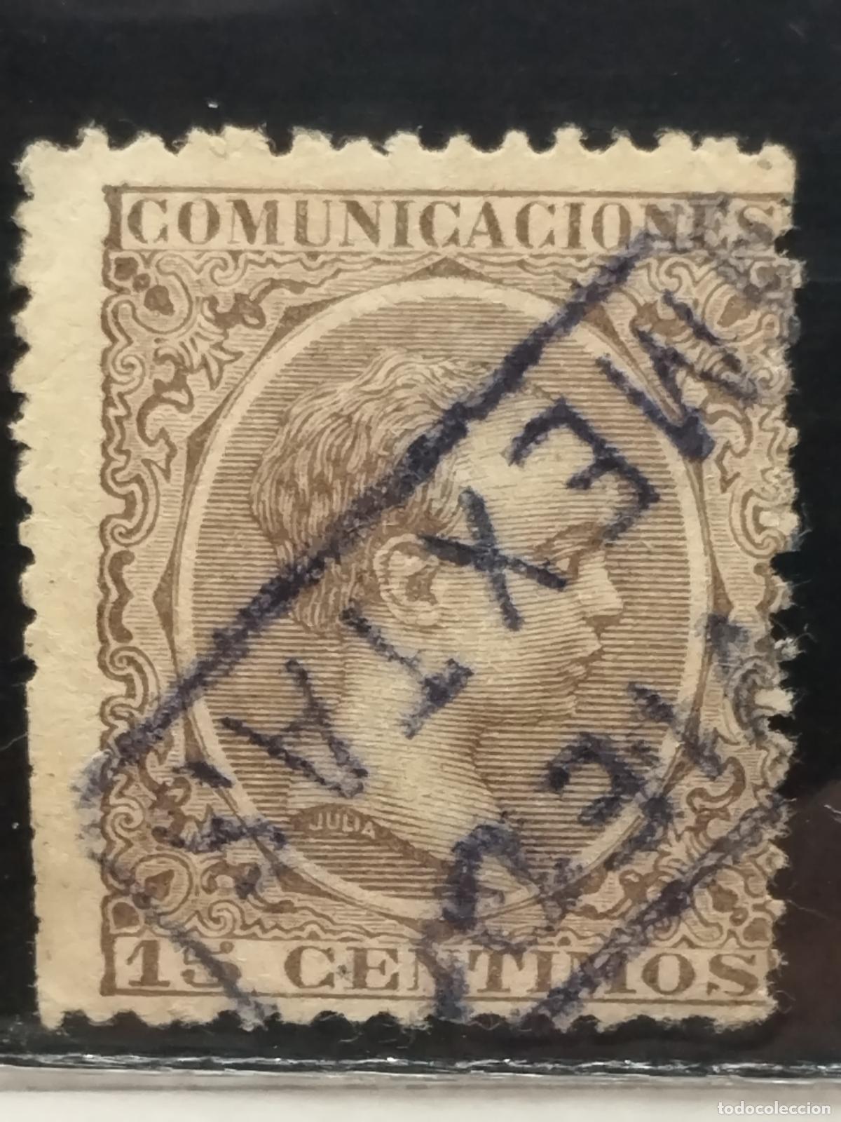 Francobolli: BZB EDIFIL 219. ALFONSO XIII. PELON. CARTERIA DE MEXTAS. OVIEDO. LUJO Y RARISIMA.