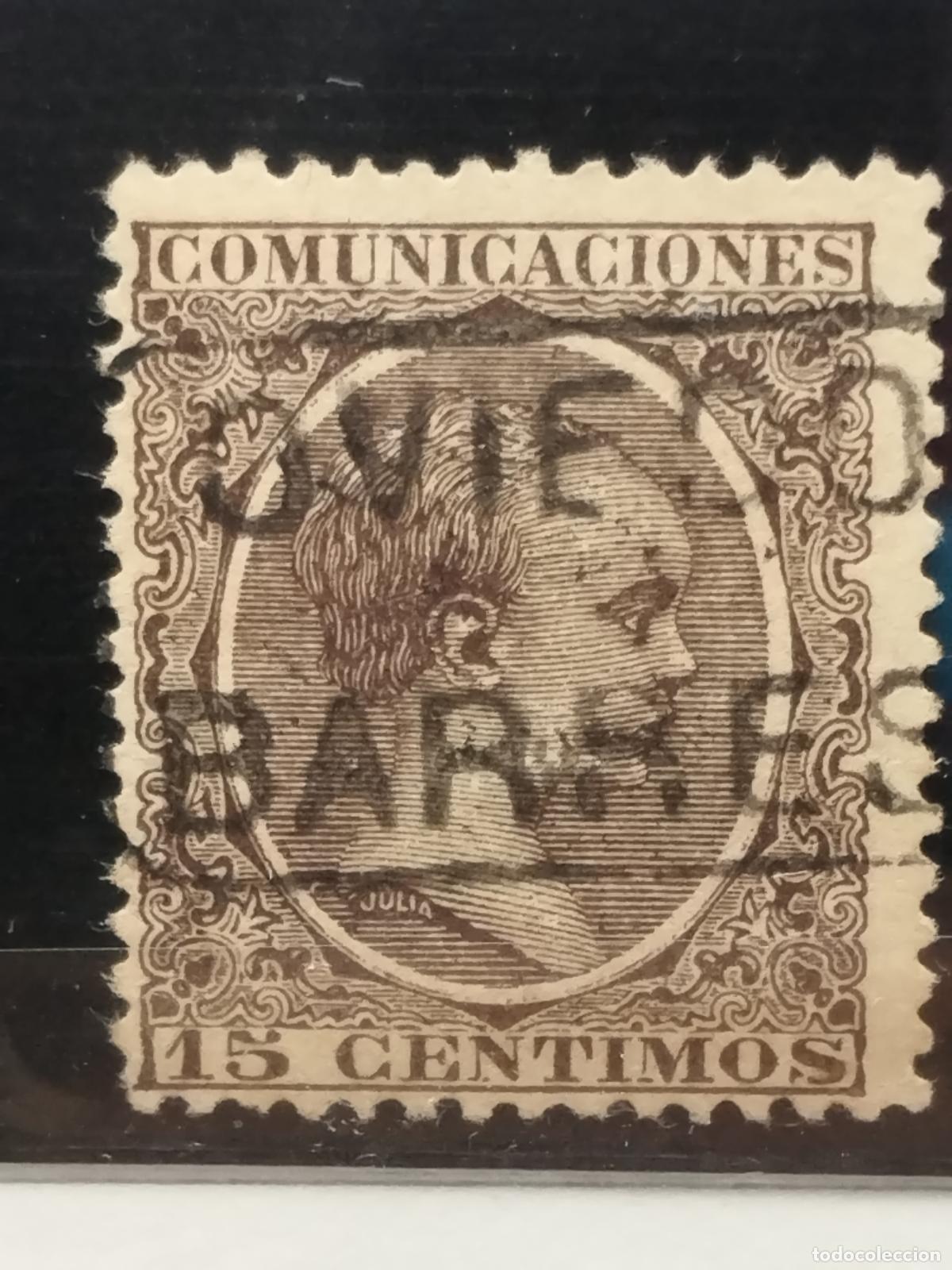 Francobolli: BZB EDIFIL 219. ALFONSO XIII. PELON. CARTERIA DE BARRES. OVIEDO. LUJO.