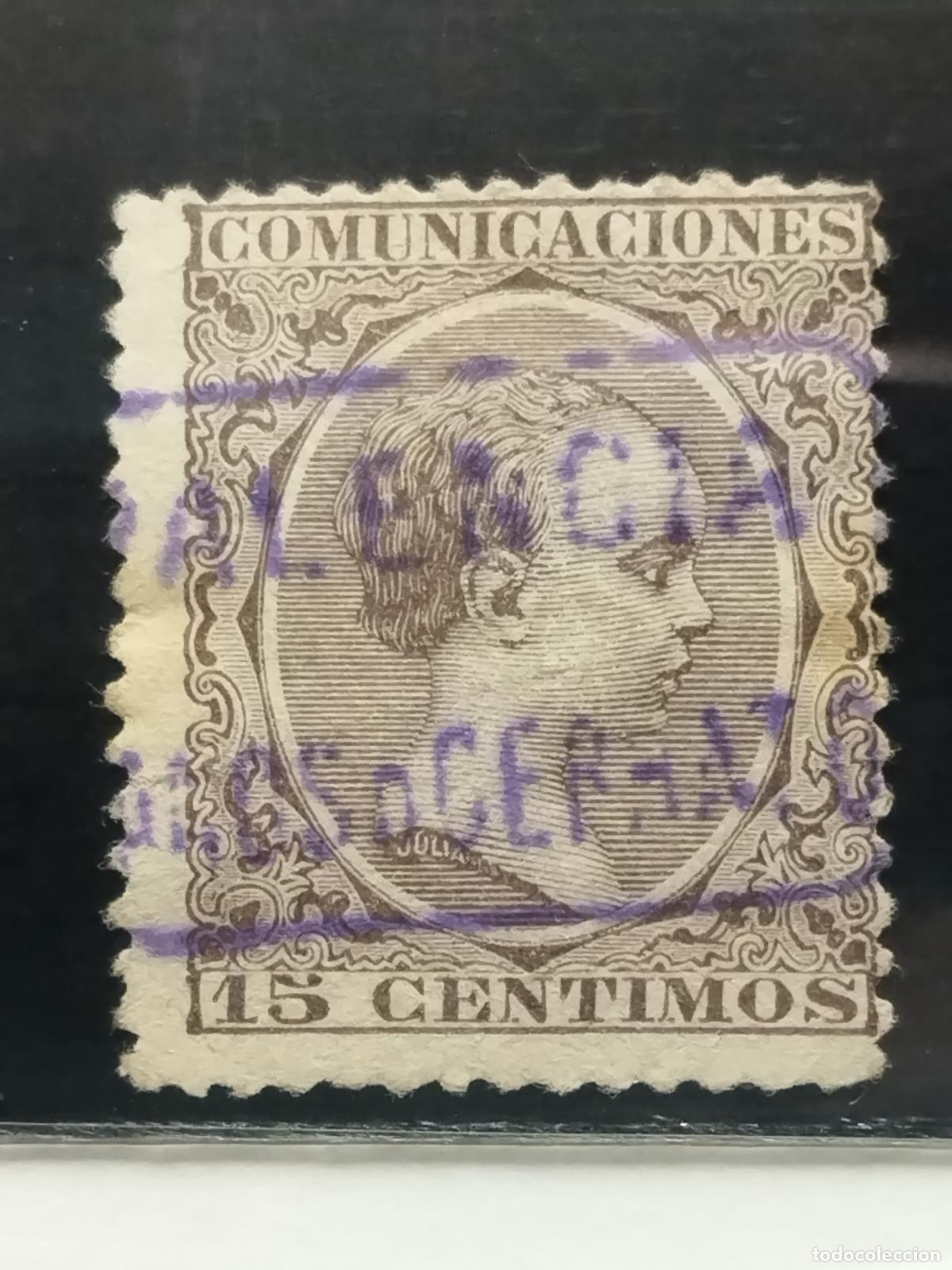 Francobolli: BZB EDIFIL 219. ALFONSO XIII. PELON. CARTERIA DE BA&Ntilde;OS DE CERRATO. PALENCIA. BONITA.