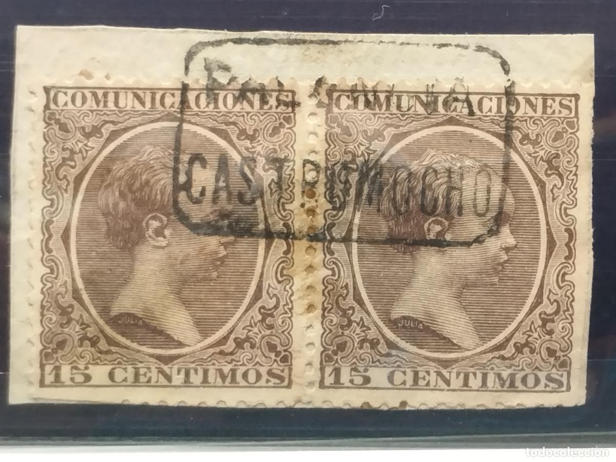 Timbres: BZB EDIFIL 219. ALFONSO XIII. PELON. CARTERIA DE CASTROMOCHO EN PAREJA. PALENCIA. LUJO