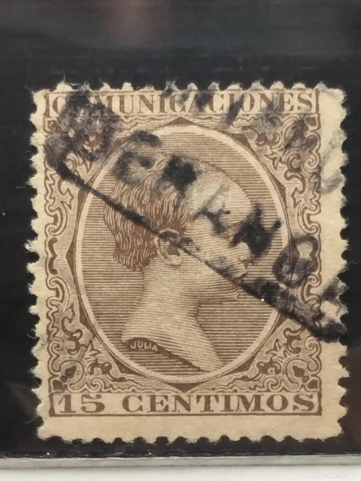 Francobolli: BZB EDIFIL 219. ALFONSO XIII. PELON. CARTERIA DE BERANGA. SANTANDER. BONITA