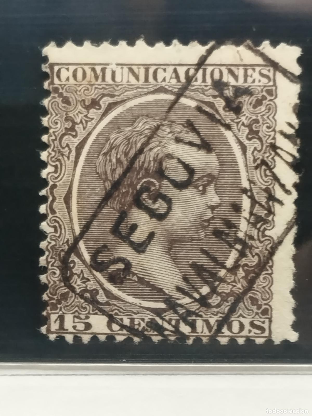 Francobolli: BZB EDIFIL 219. ALFONSO XIII. PELON. CARTERIA DE NAVALMANZANO. SEGOVIA. MUY BONITA