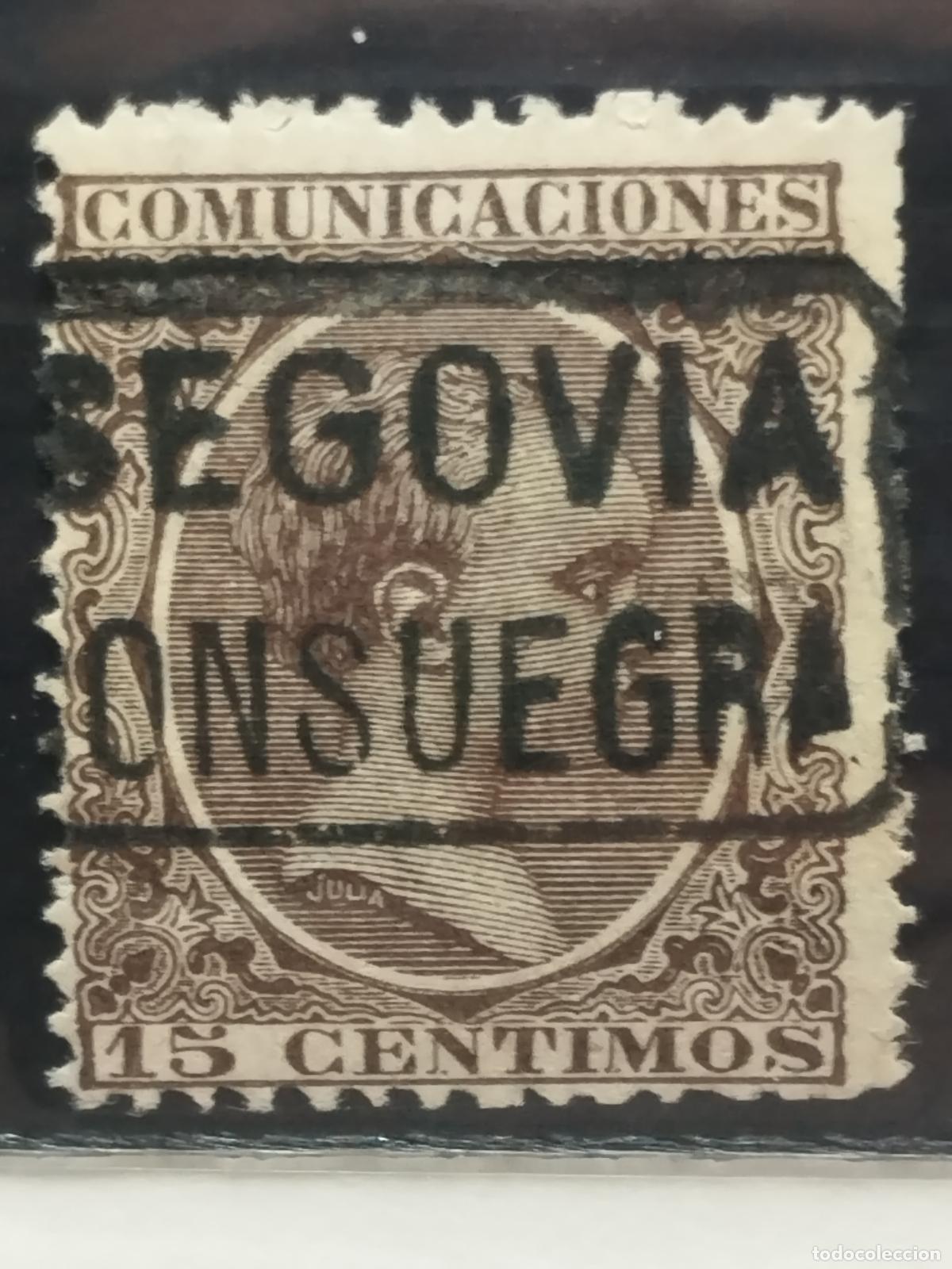 Stamps: BZB EDIFIL 219. ALFONSO XIII. PELON. CARTERIA DE CONSUEGRA. SEGOVIA. LUJO.