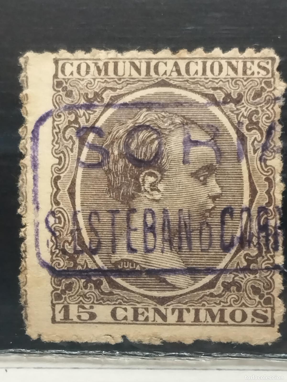 Stamps: BZB EDIFIL 219. ALFONSO XIII. PELON. CARTERIA DESAN ESTEBAN DE GORMAZ. SORIA. MUY BONITA.