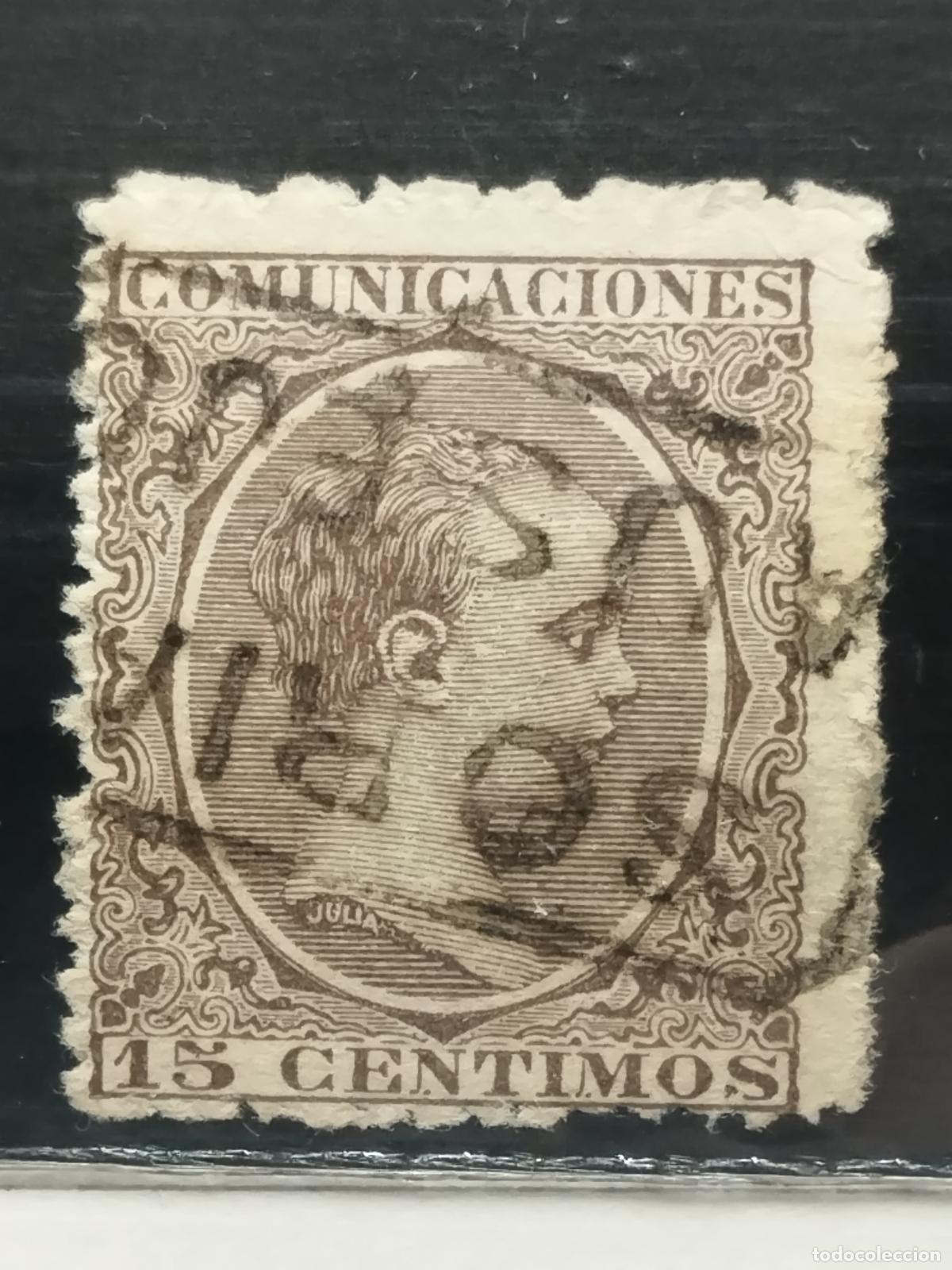 Sellos: BZB EDIFIL 219. ALFONSO XIII. PELON. CARTERIA DE AUSEJO. SORIA. MUY BONITA.