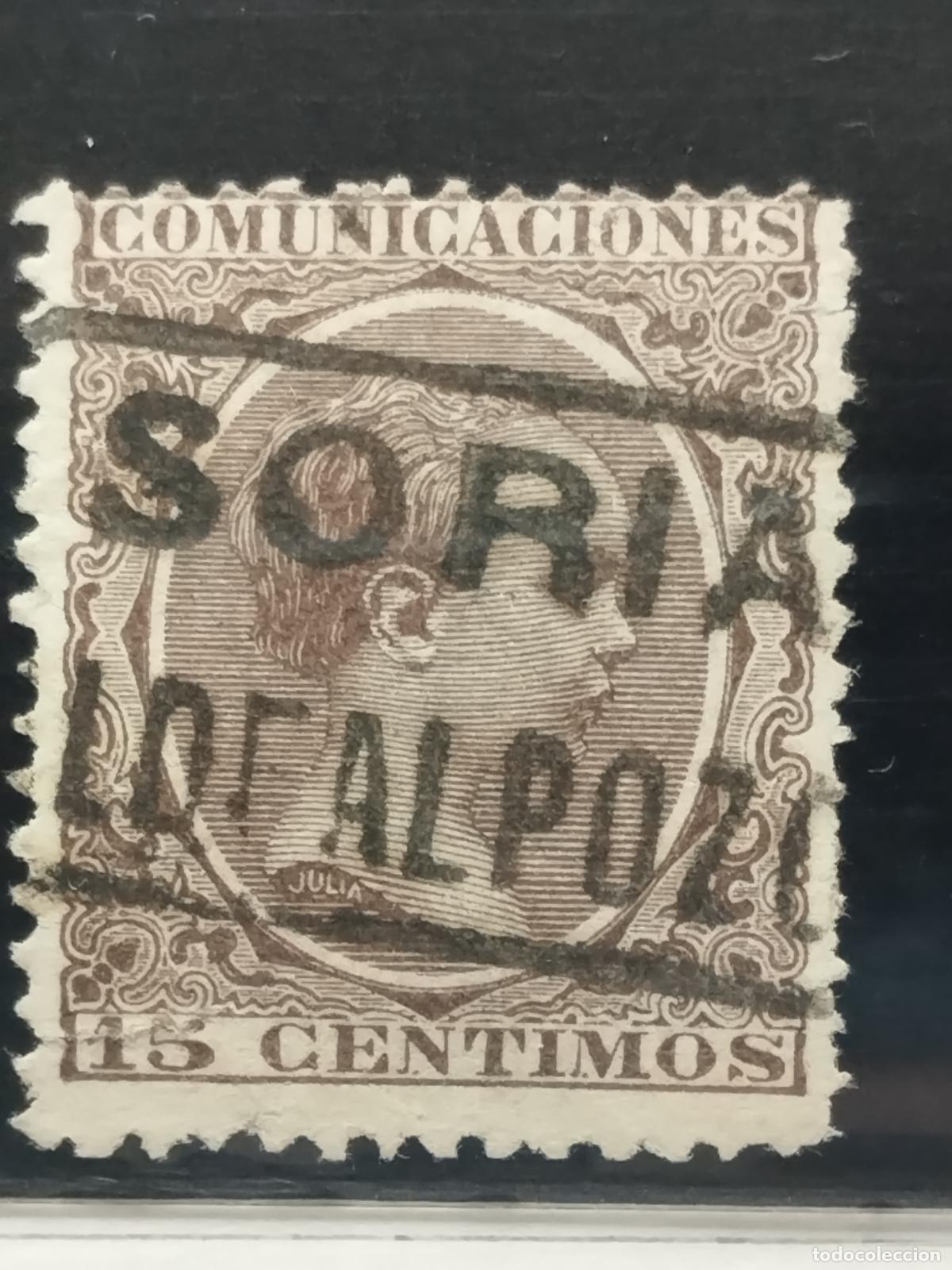 Francobolli: BZB EDIFIL 219. ALFONSO XIII. PELON. CARTERIA DE ALDEALPOZO. SORIA. MUY BONITA.