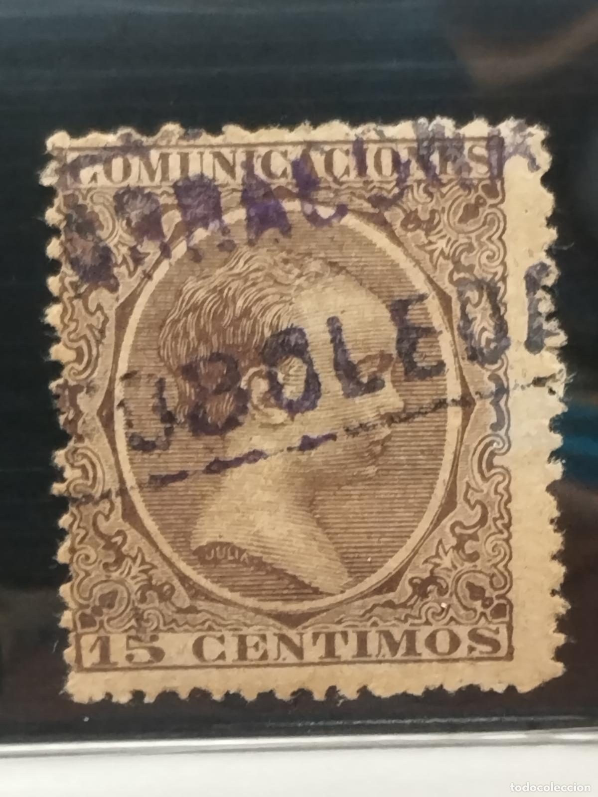 Francobolli: BZB EDIFIL 219. ALFONSO XIII. PELON. CARTERIA DE POBOLEDA. TARRAGONA. MUY BONITA.