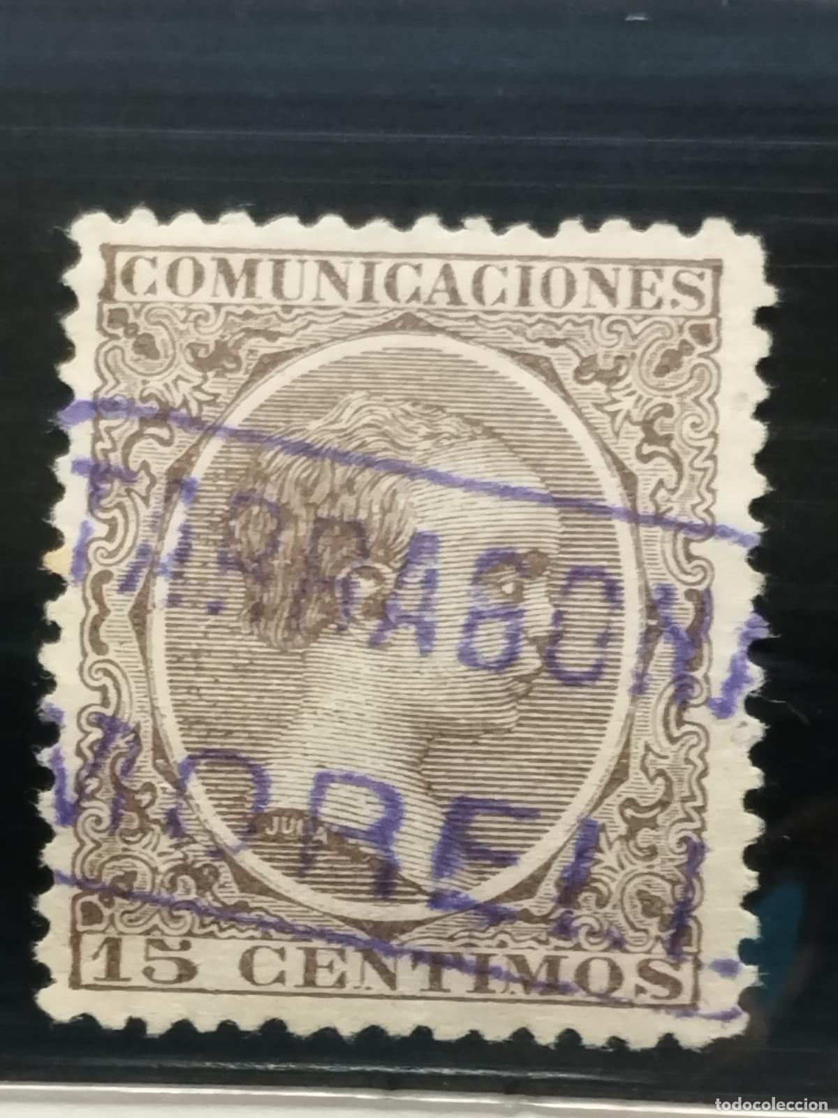 Francobolli: BZB EDIFIL 219. ALFONSO XIII. PELON. CARTERIA DE MORELL. TARRAGONA. LUJO.