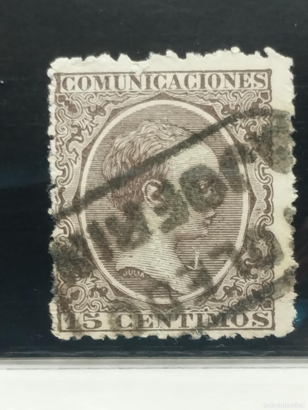 Sellos: BZB EDIFIL 219. ALFONSO XIII. PELON. CARTERIA DE AJOFRIN. TOLEDO. LUJO.